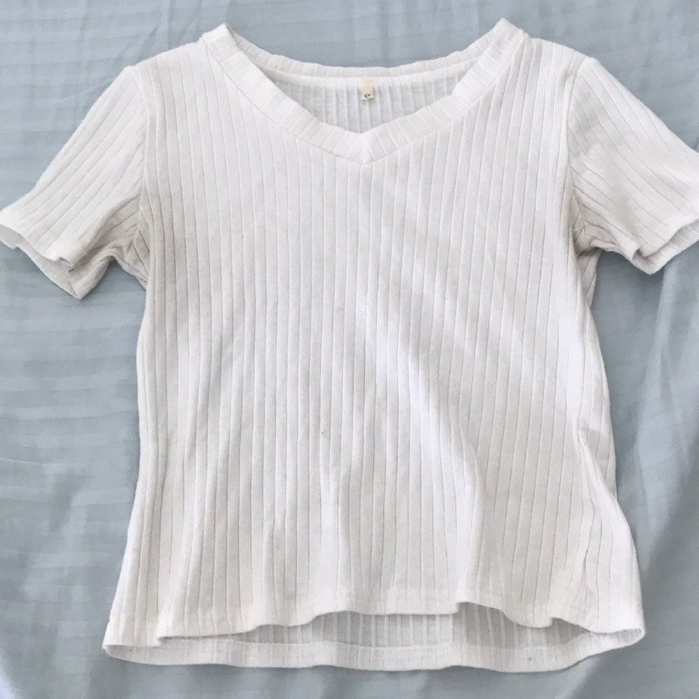 White cropped top